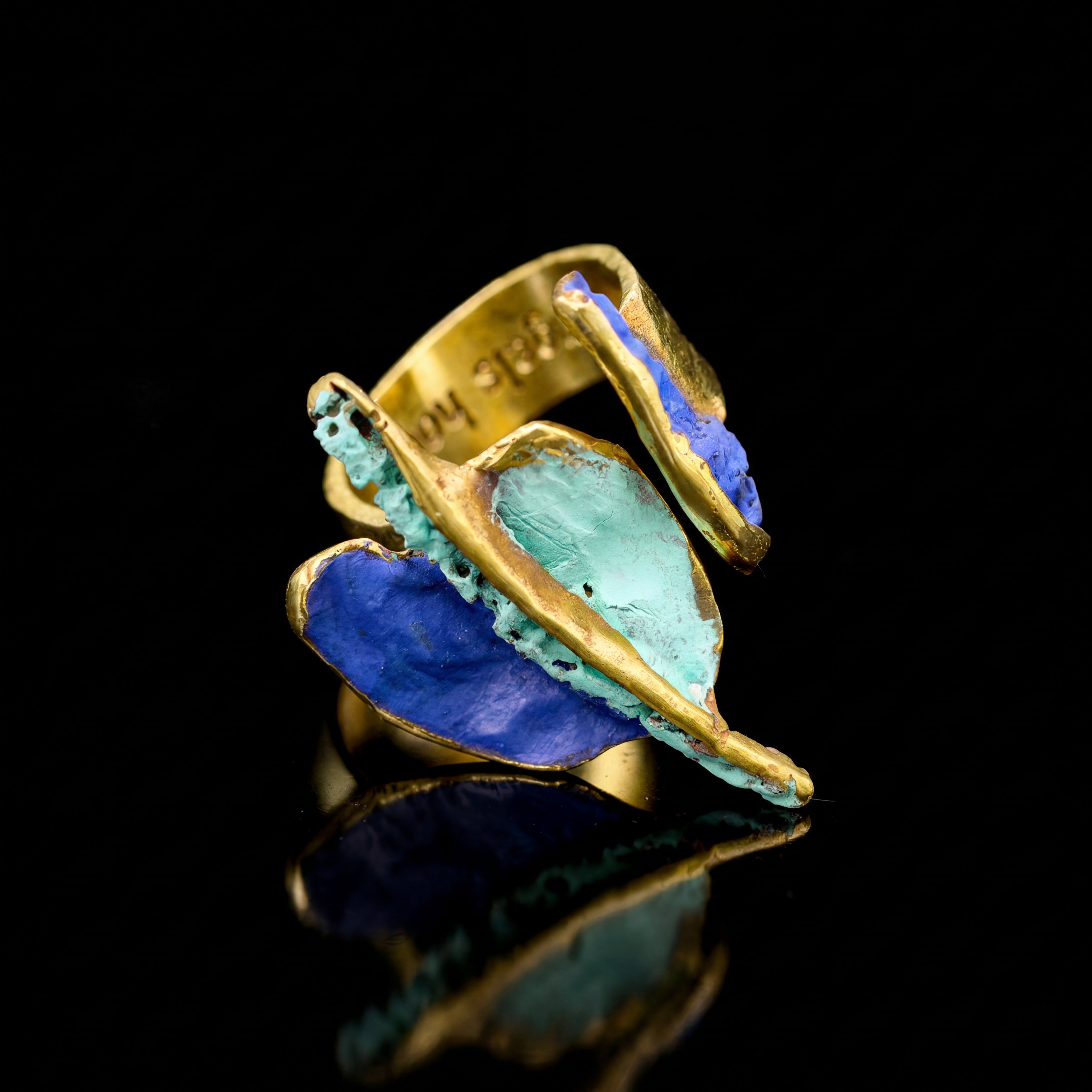 Gaudí-Ring • Statement-Ring im brutalistischen Bronzestil • Modernistischer Skulpturenschmuck aus Barcelona