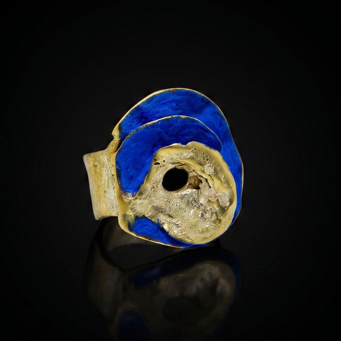 Aurum Florentia Ring • Organischer, verstellbarer Ring • Skulpturales Statement – ​​Tragbare Kunst