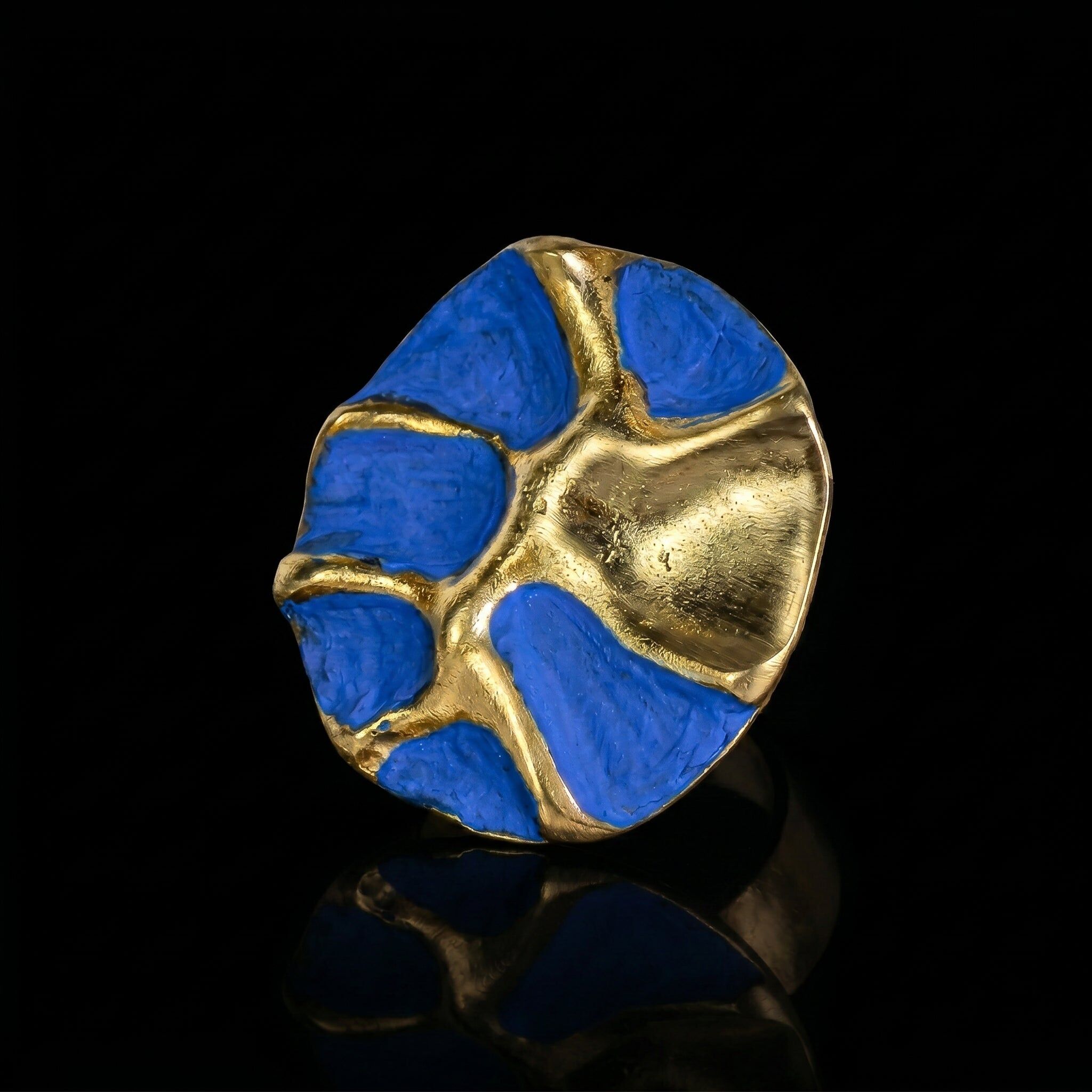 Picasso-Konzeptring • Farbenfroher offener Ring • Modernistische, skulpturale Schmuckkunst