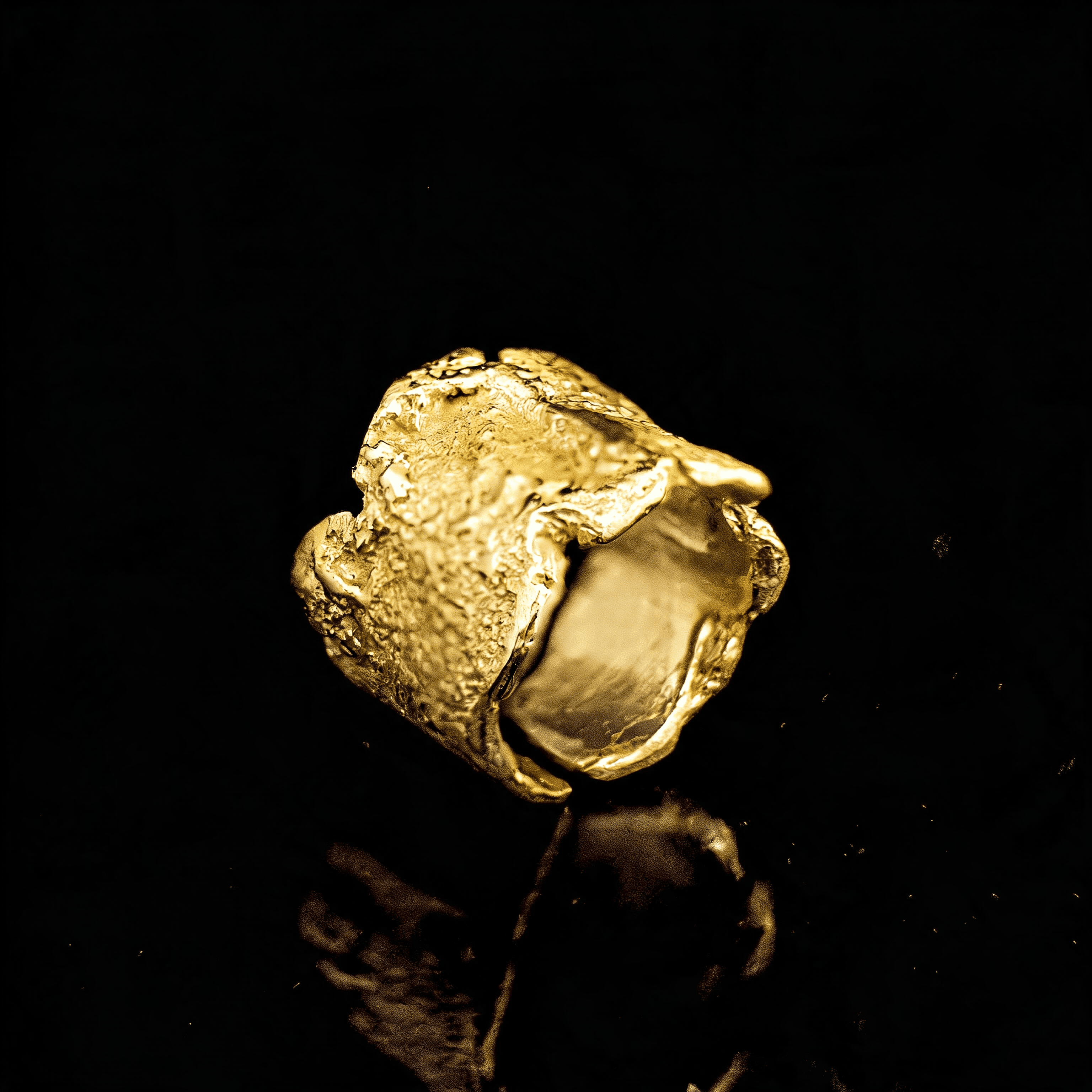 18K Terra Viva Ring • Skulpturaler Statement-Ring aus 18-karätig vergoldetem Gold