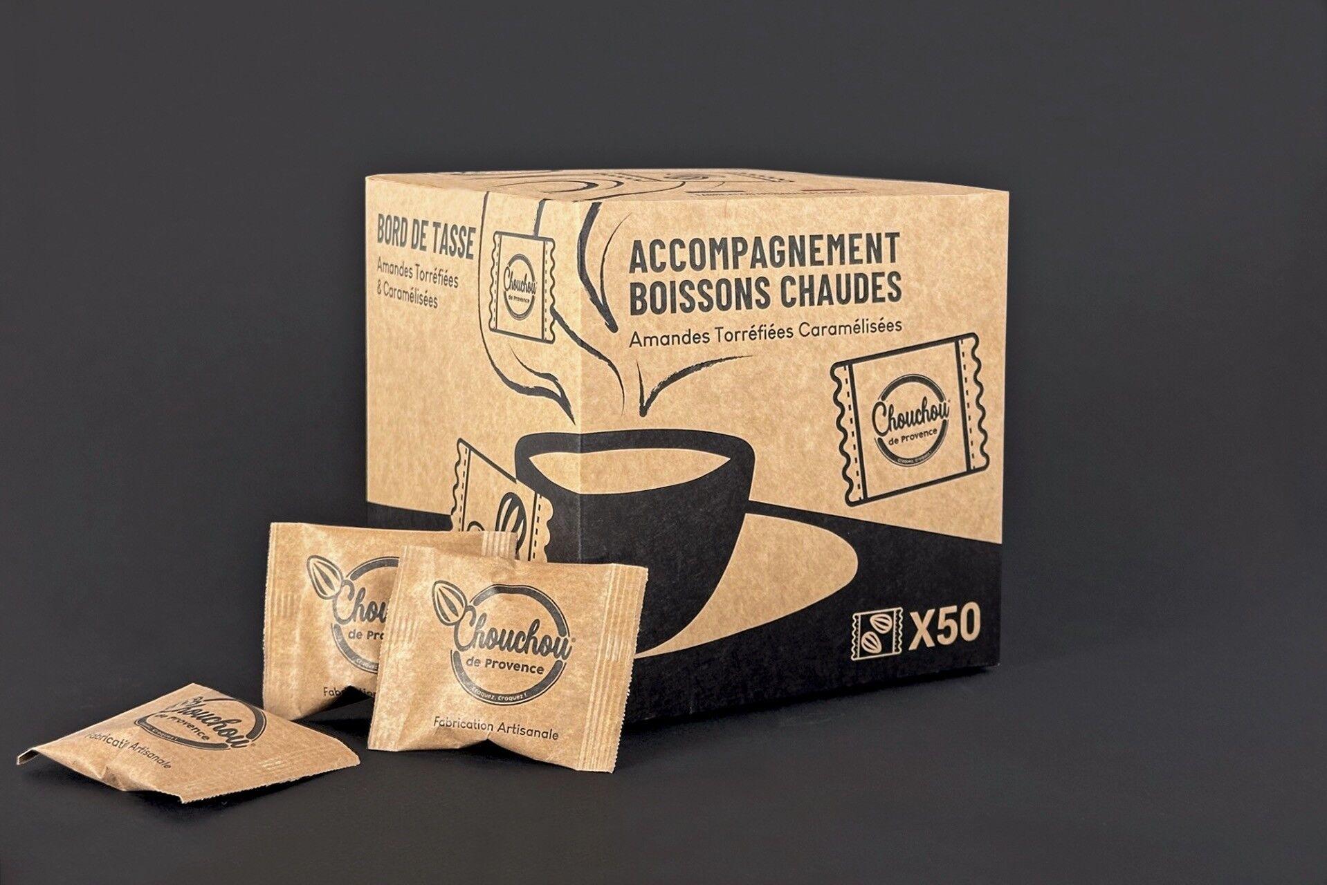 Caramelized Almond Cup Rim – Box of 50 Gift Bags