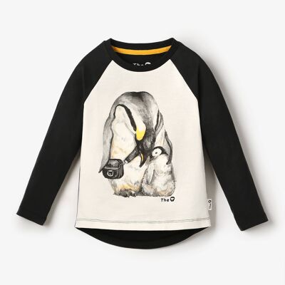 Organic LS Hi-Lo Raglan T-Shirt - Penguin Cuddle