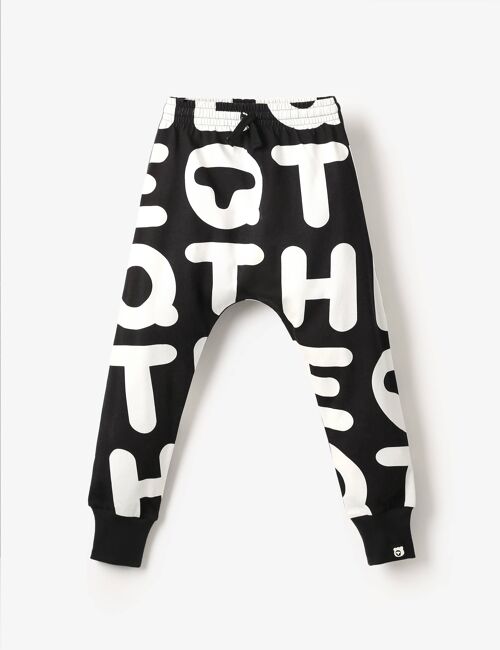 Organic Jersey Joggers - Black White THEQT