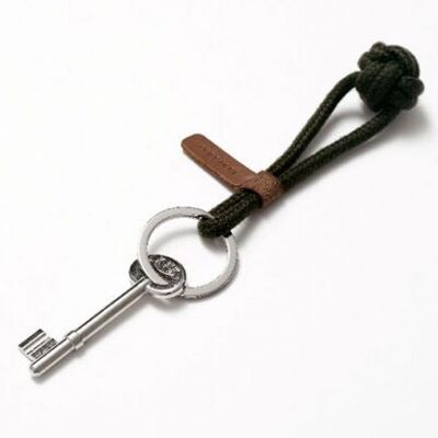 Leather keychain "Noeud" - Camel