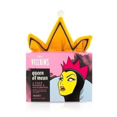 Mad Beauty Diadema y mascarillas faciales de Disney Pop Villains, 6 piezas