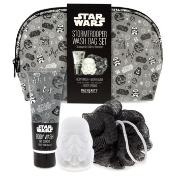 Mad Beauty Star Wars Storm Trooper Coffret cadeau avec houppette, gel douche, lotion, pétillant 6 pièces 7