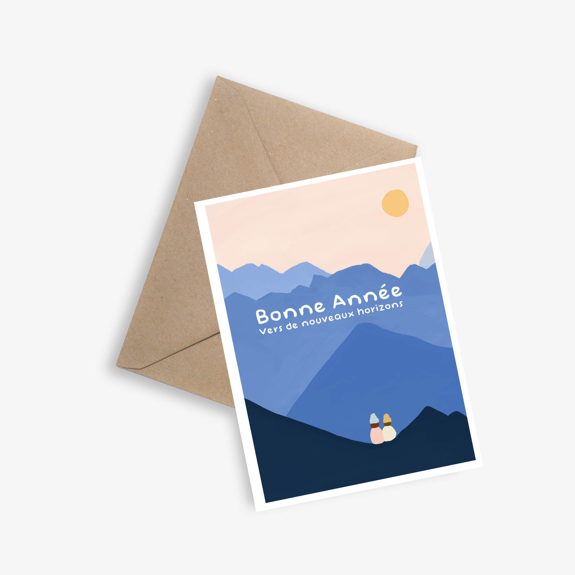 Simple greeting card - Happy New Year (towards new horizons)