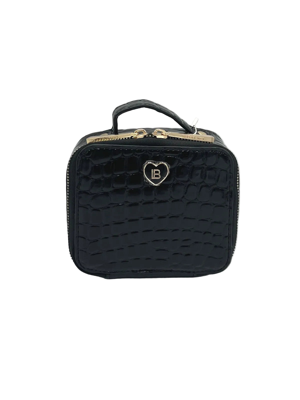 Women's Synthetic Leather Large Capacity Travel Jewelry Case with Handle & Zip Pouch, Art. LB24290-3