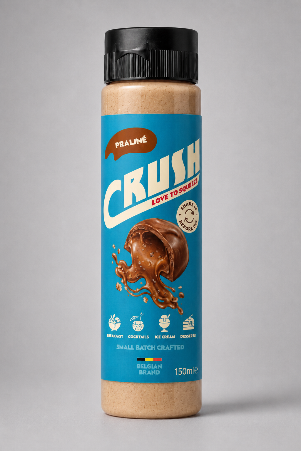 Nappage dessert praliné – 15 % noisettes & 15 % amandes – Sans huile de palme – 150 ml