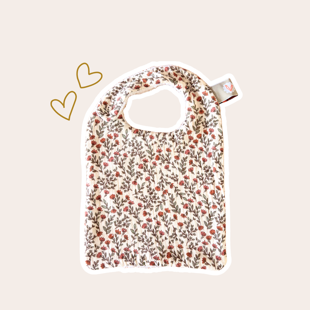 Classic bib with floral pattern