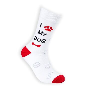 Chaussettes unisexes J'aime mon chien 4