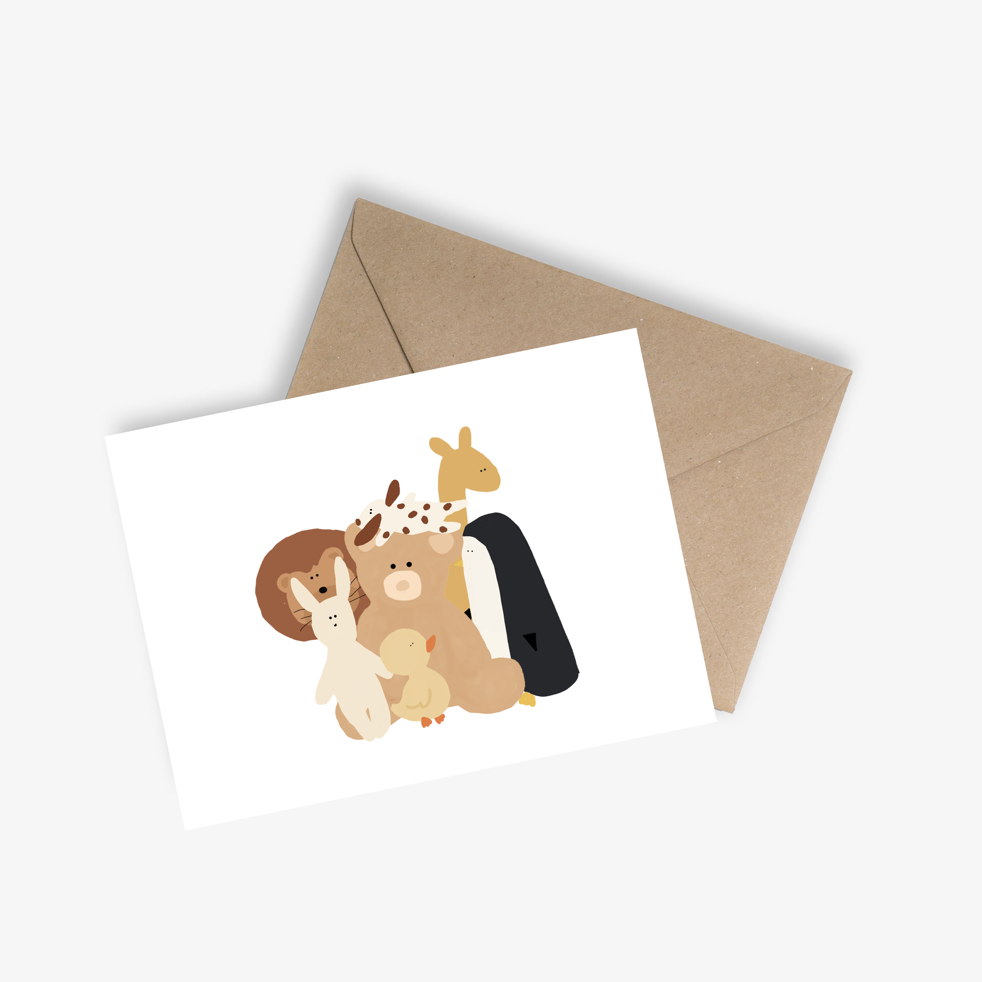 Carte Simple Naissance -  Le Gang des doudous peluches