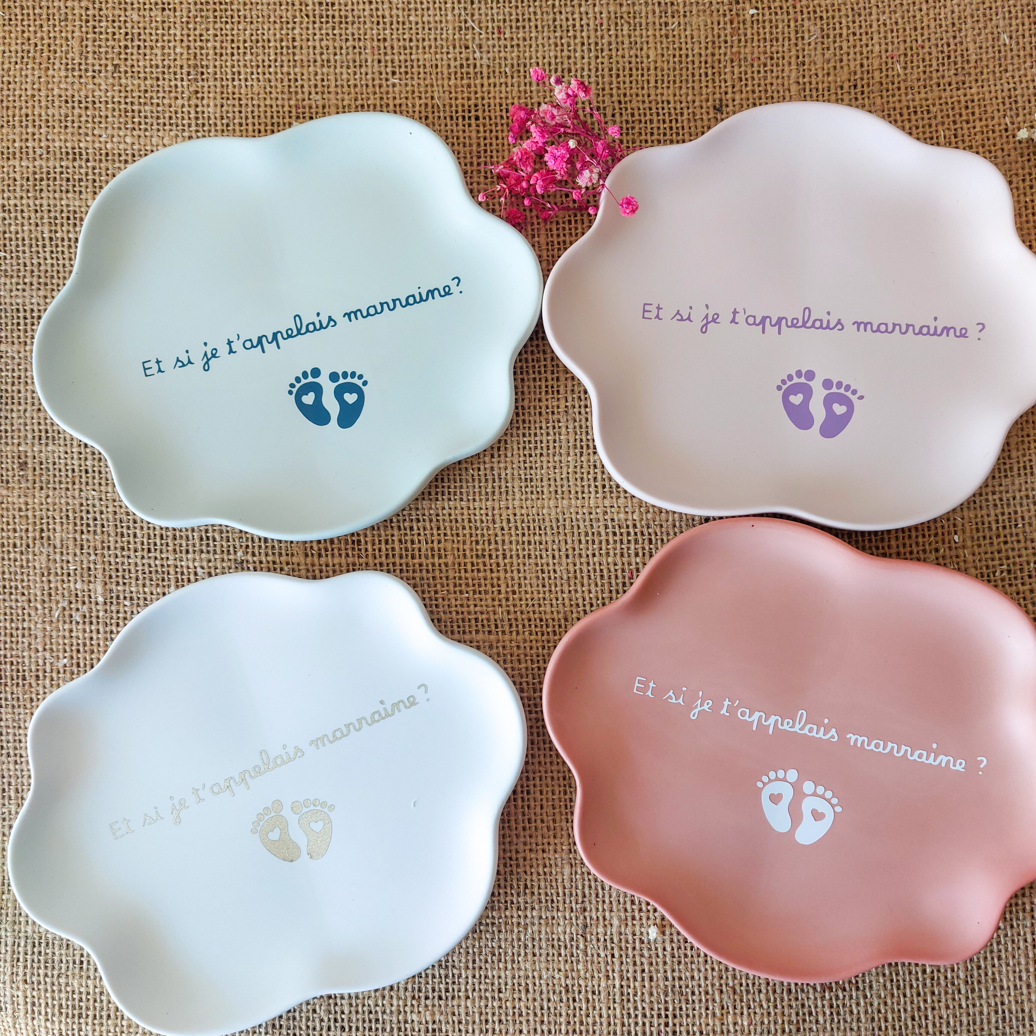 Godmother proposal dish, godfather/godmother gift, personalized jewelry trinket tray, love message for godmother or godfather, pregnancy announcement