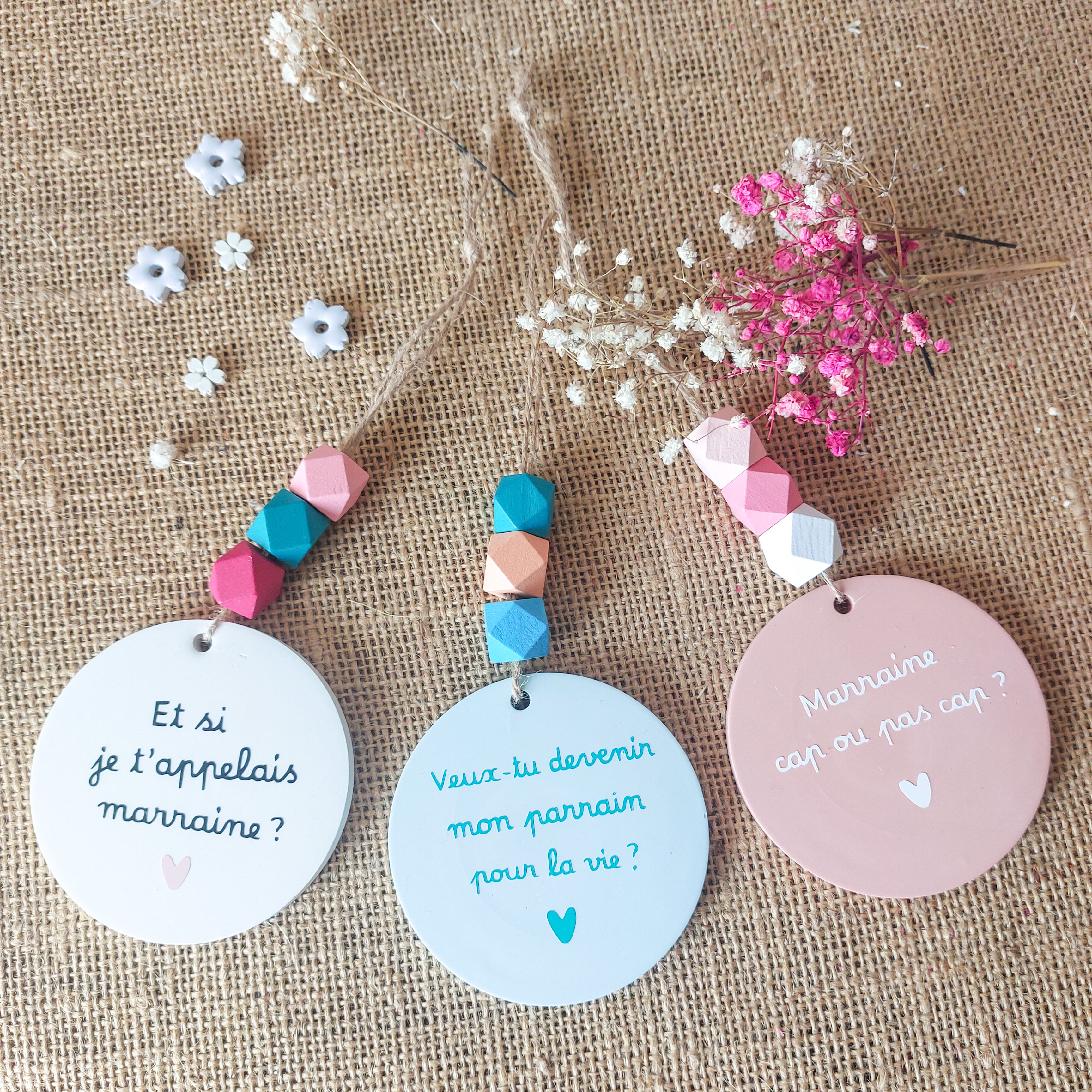 Gift for asking someone to be a godmother or godfather, colorful hanging pregnancy announcement, message for asking someone to be a godmother or godfather, personalized gift for godmother