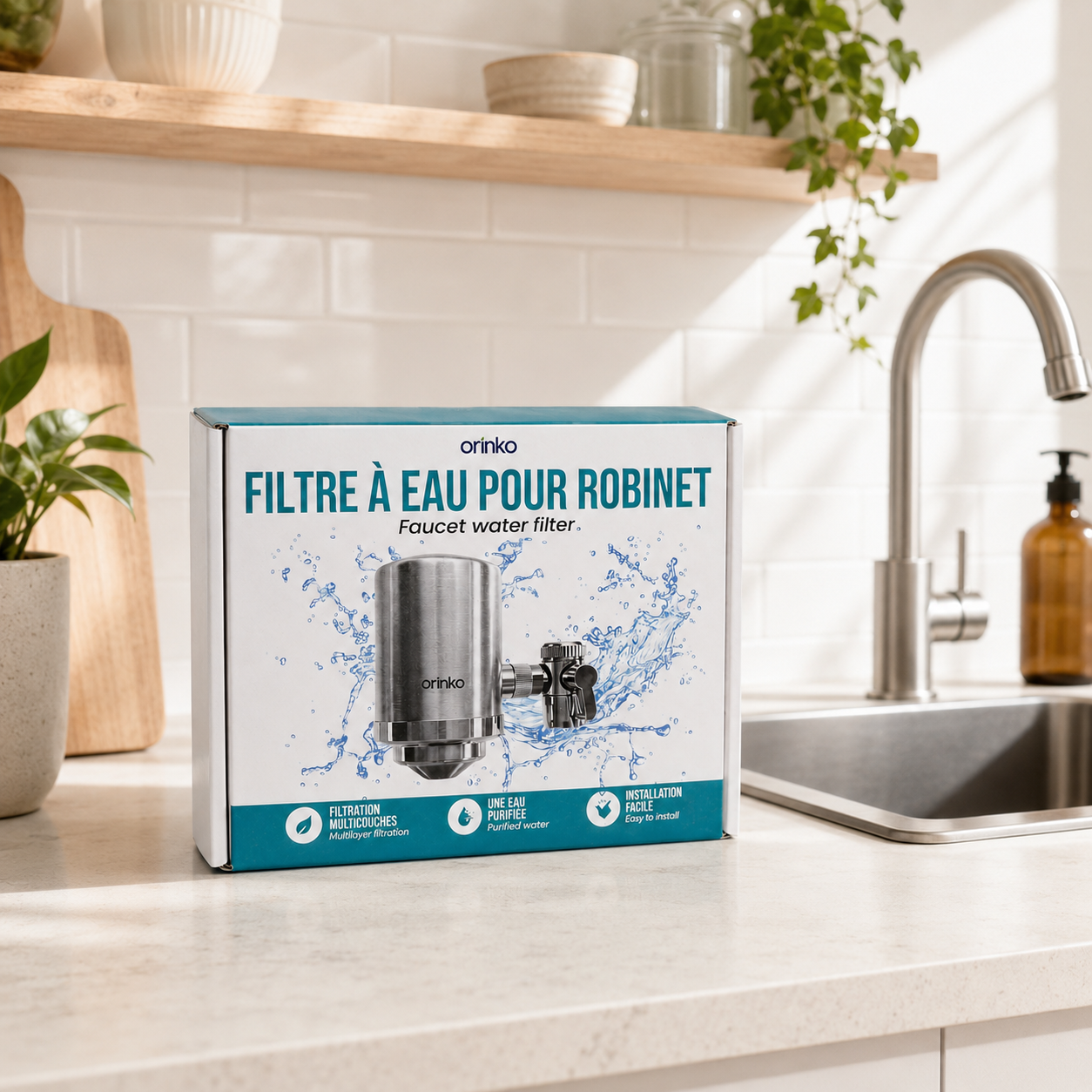 Filtre à eau pour robinet en Inox