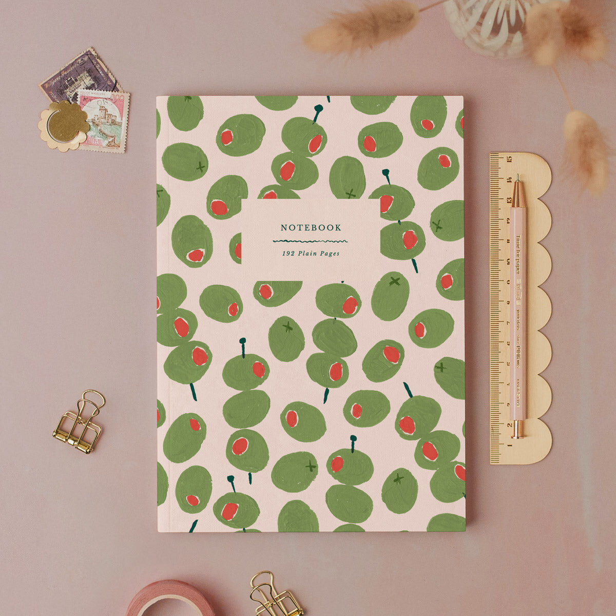 Olives Notebook | Plain Page Journal | Blank Notebooks