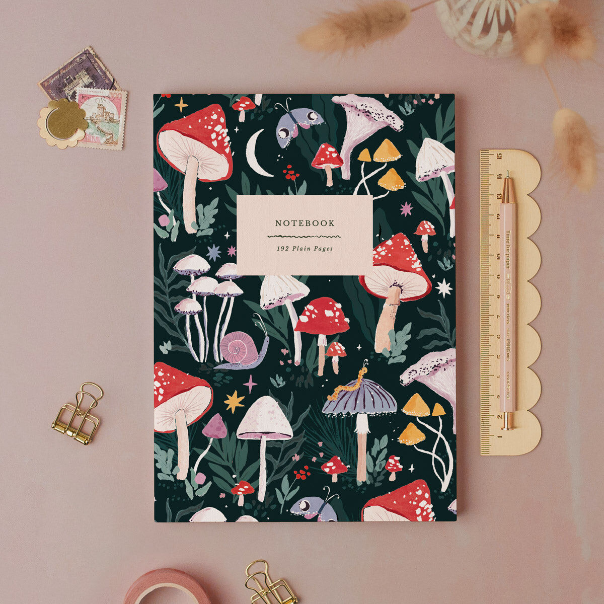 Mushrooms Notebook | Plain Page Journal | Notebooks