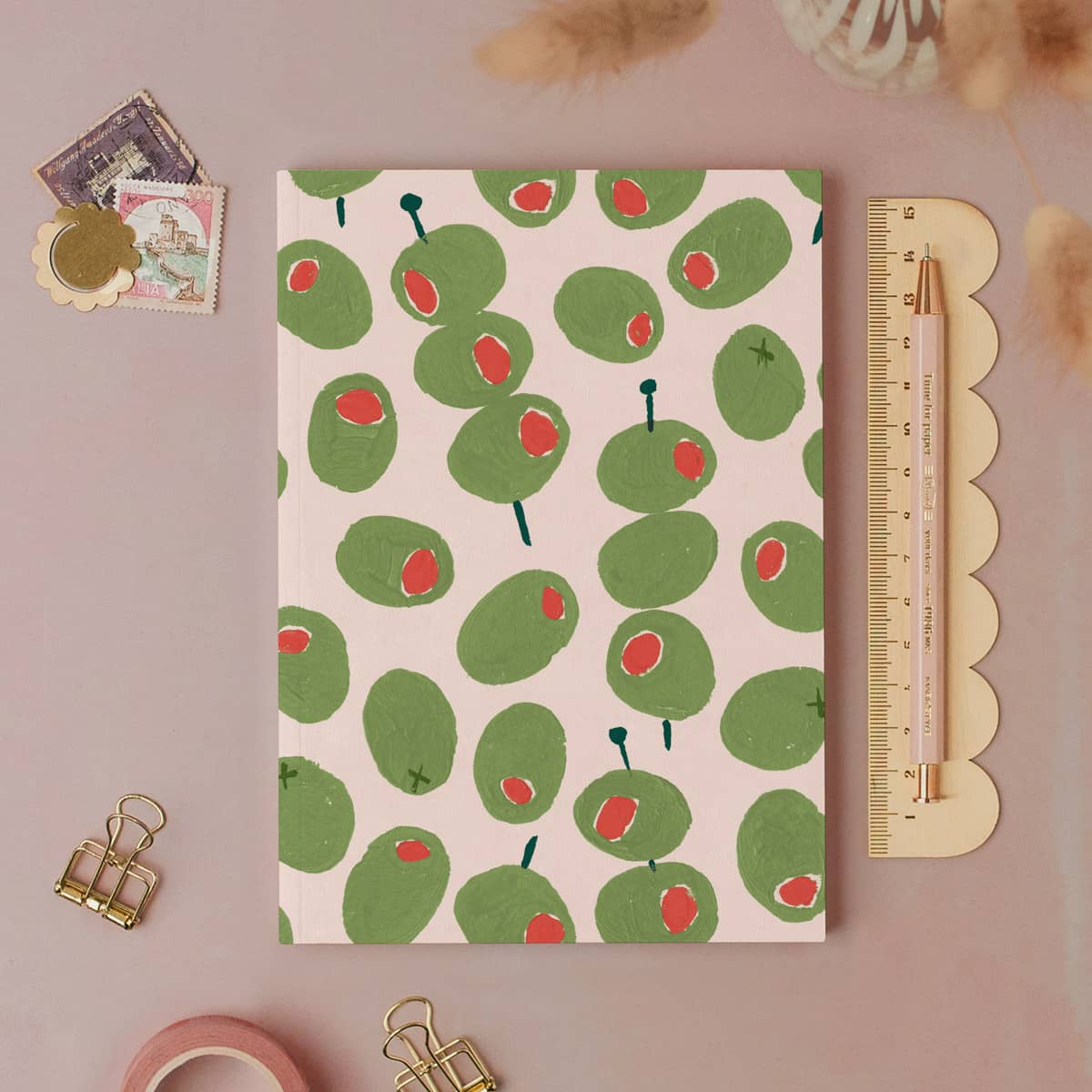 Olives Pocket Notebook | Plain Page Mini Journal | Notebooks
