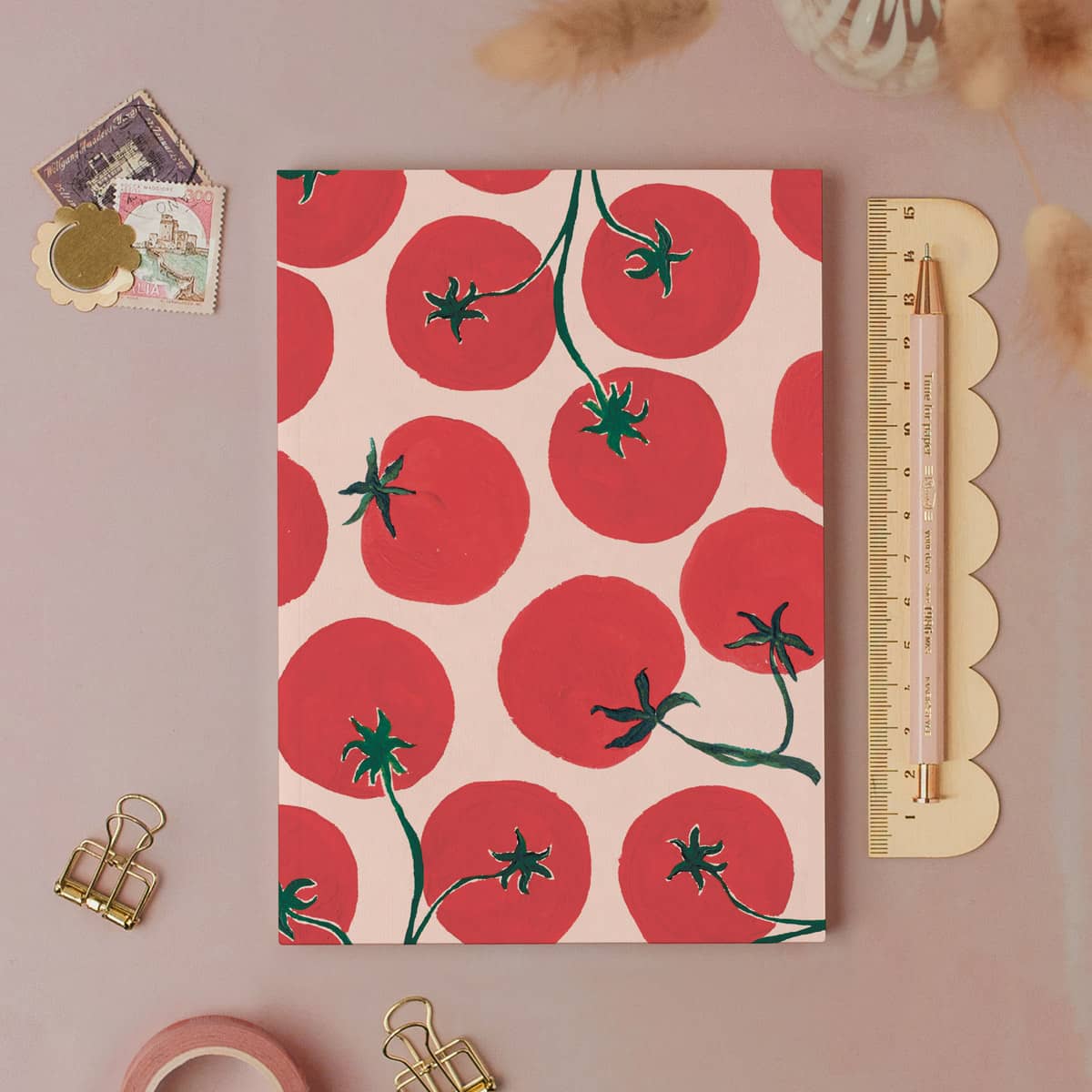 Tomato Pocket Notebook | Plain Page Mini Journal | Notebooks