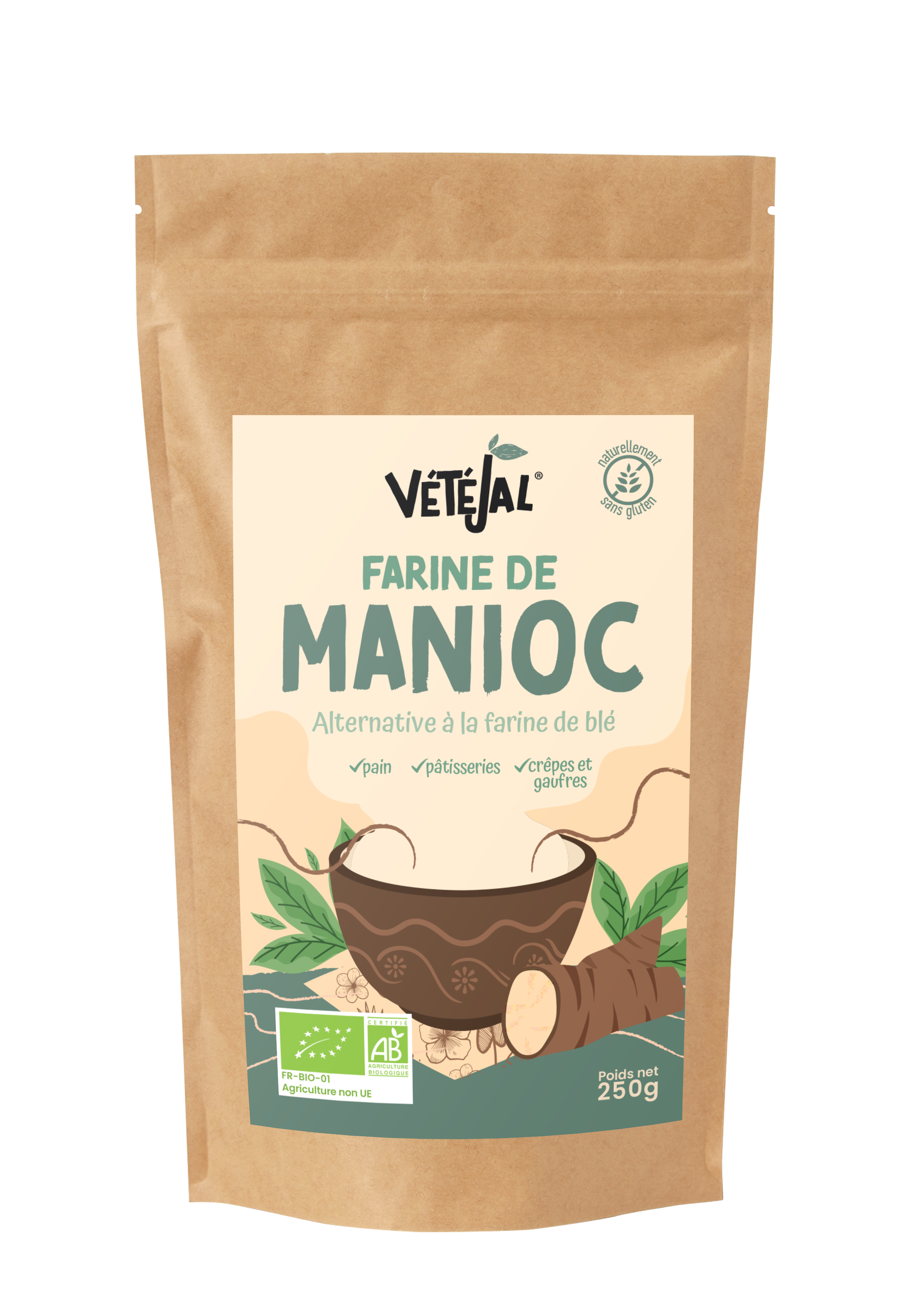Organic cassava flour - 250g
