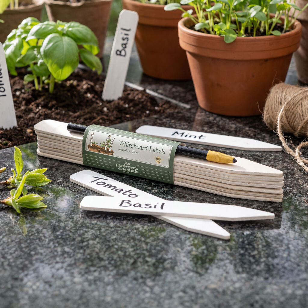 Gardener's Essentials - 10 X 25cm Whiteboard Labels & Pencil
