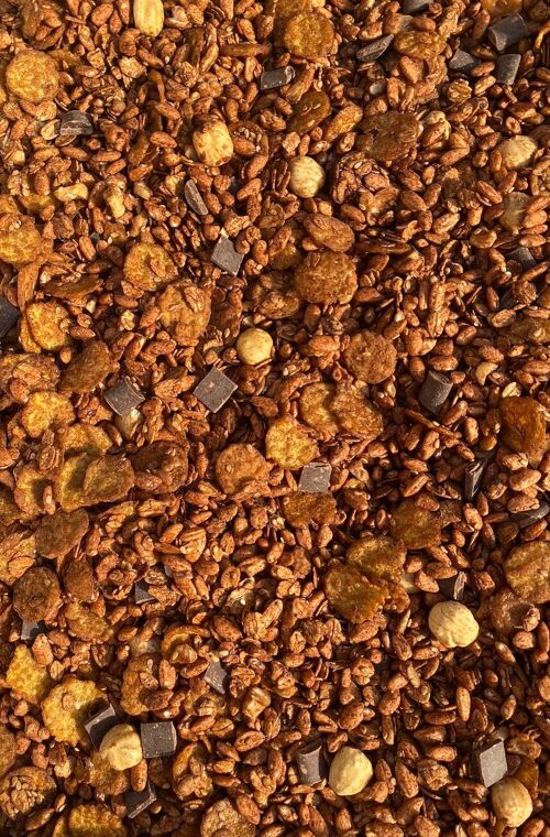 Granola Cacao, Noisettes & pépites de Chocolat.      1 kg muesli crunchy
