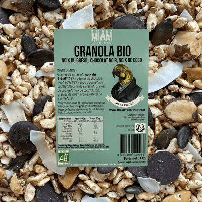 Granola Noix du Brésil, Chocolat noir & Noix de coco       1 kg muesli crunchy