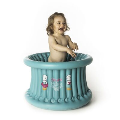 BIG bain turquoise + gonfleur / turquoise bath + inflator (1-6Y)