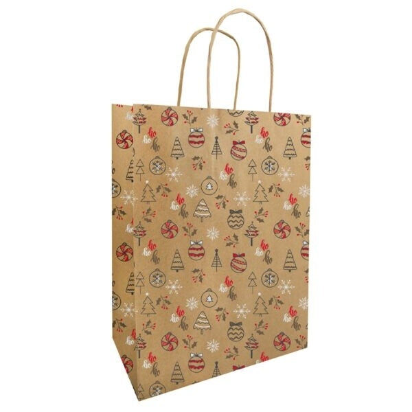 Brown Kraft Christmas Carrier Bag