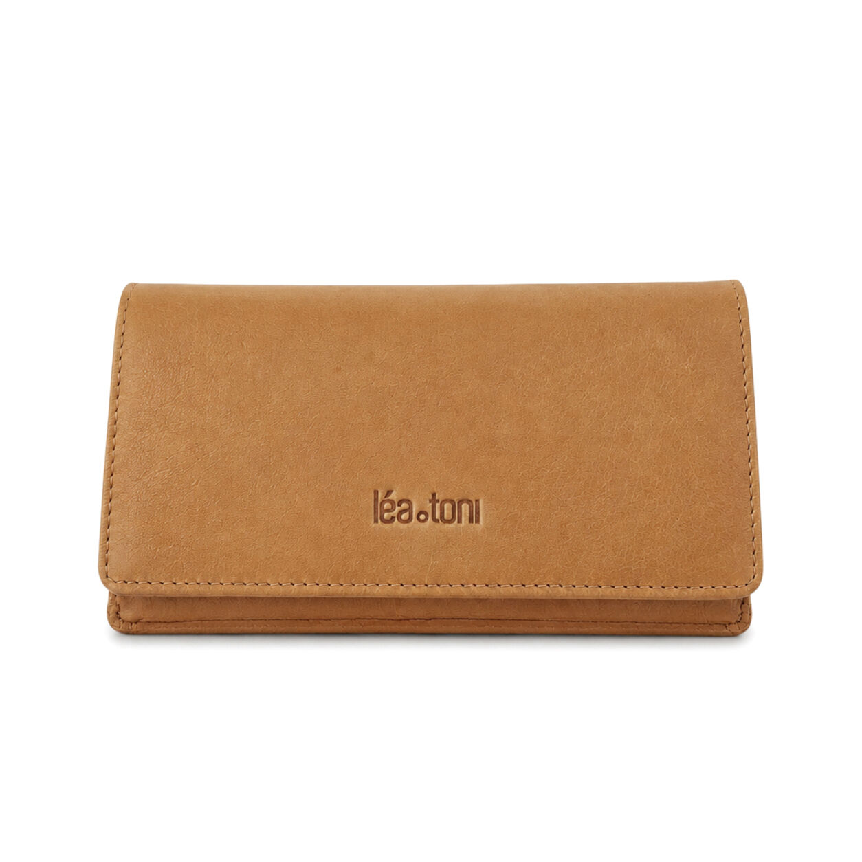 Evy cognac full-grain leather wallet