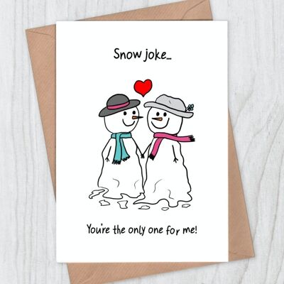Snow Joke Romantic Christmas Card