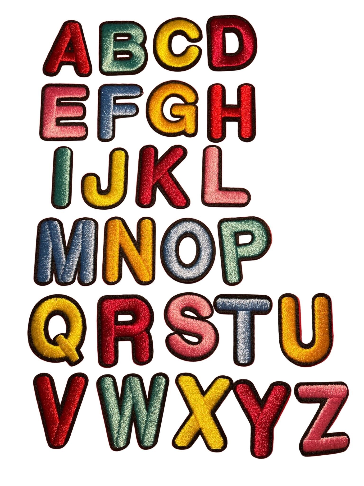 Alphabet Iron On Patches - Bubble Letters