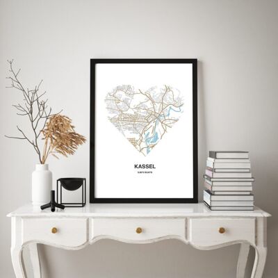 Stadtliebe® | Kassel - Card Heart Art Print A3