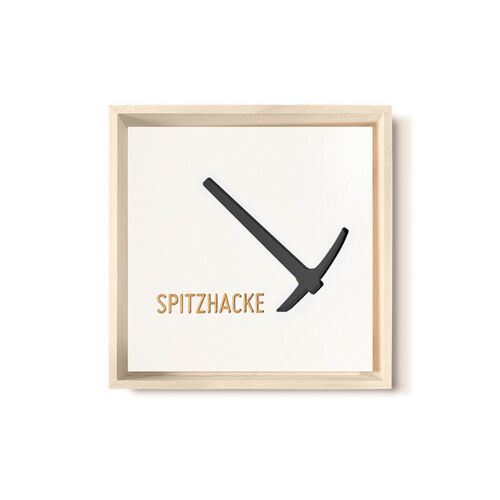 Stadtliebe® | 3D-Holzbild "Spitzhacke" veredelt mit CNC-Fräsung Schwarz
