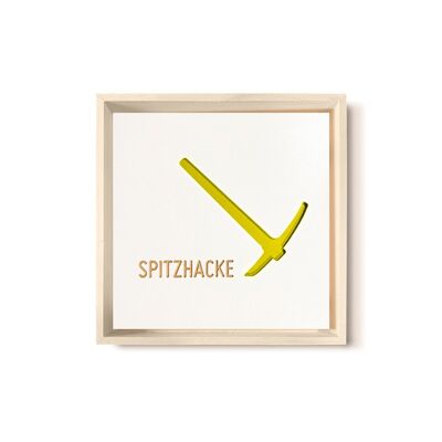 Stadtliebe® | Immagine 3D in legno "Pickaxe" rifinita con fresatura CNC gialla