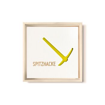 Stadtliebe® | Tableau en bois 3D "Pickaxe" affiné avec fraisage CNC jaune