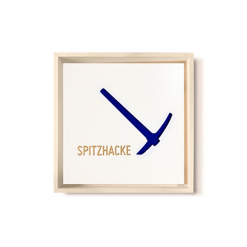 Stadtliebe® | 3D-Holzbild "Spitzhacke" veredelt mit CNC-Fräsung Blau