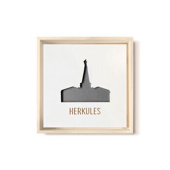 Stadtliebe® | Tableau en bois 3D "Hercule" affiné avec fraisage CNC noir