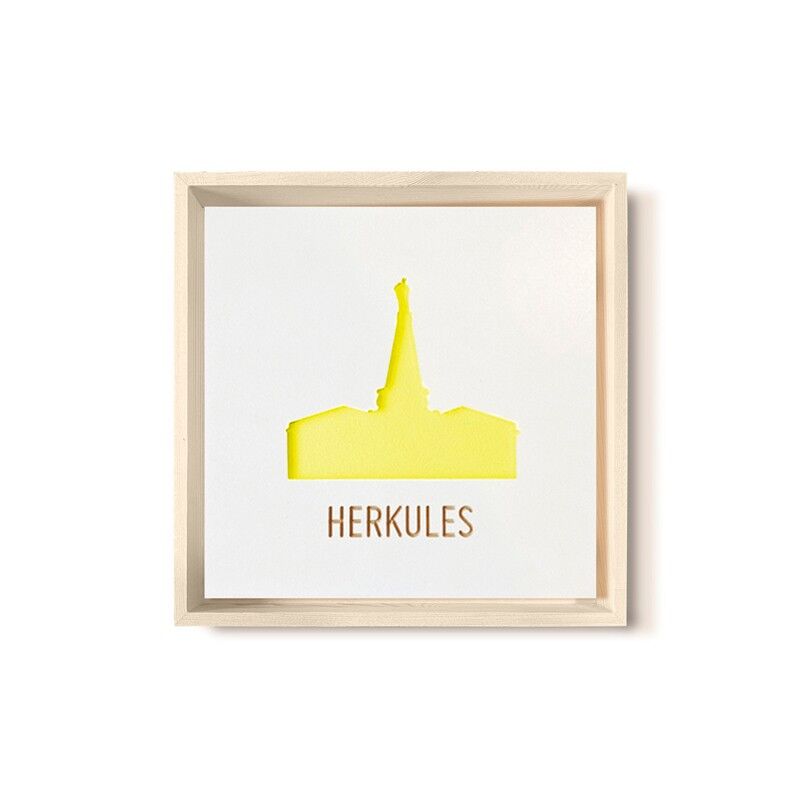 Stadtliebe® | 3D wood picture "Hercules" refined with yellow CNC milling