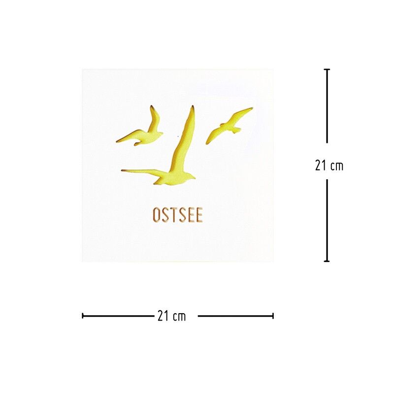 Stadtliebe® | Immagine in legno 3D "Mar Baltico" rifinita con fresatura CNC verde