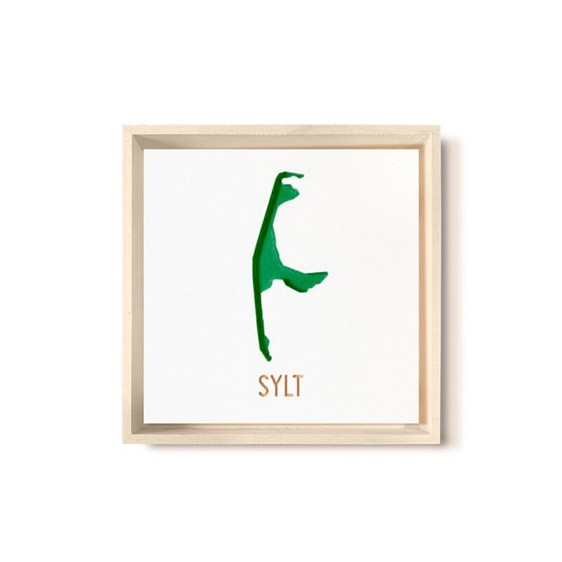 Stadtliebe® | Immagine 3D in legno "Sylt" rifinita con fresatura CNC verde