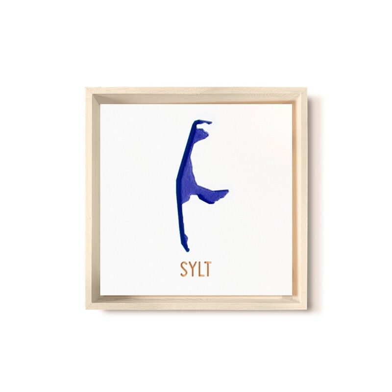 Stadtliebe® | Immagine 3D in legno "Sylt" rifinita con fresatura CNC blu