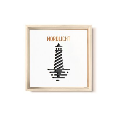 Stadtliebe® | 3D-Holzbild "Nordlicht" veredelt mit CNC-Fräsung Schwarz