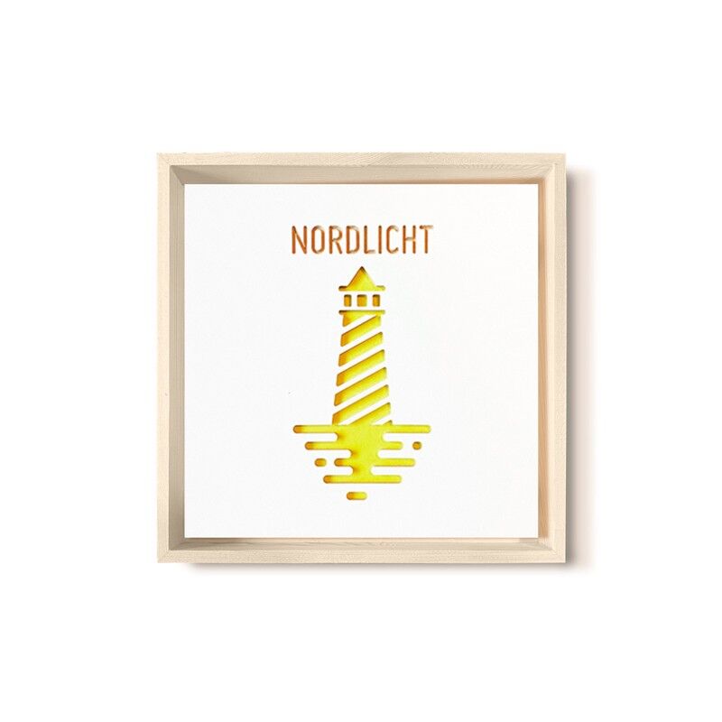 Stadtliebe® | 3D wood picture "Northern Lights" refined with yellow CNC milling