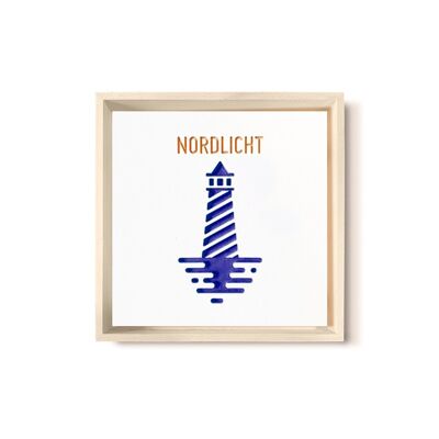 Stadtliebe® | 3D wood picture "Northern Lights" refined with blue CNC milling