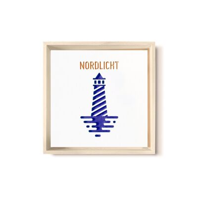 Stadtliebe® | 3D-Holzbild "Nordlicht" veredelt mit CNC-Fräsung Blau