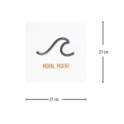 Stadtliebe® | 3D-Holzbild "Moin, Moin!" veredelt mit CNC-Fräsung Rot