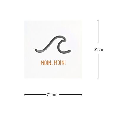 Stadtliebe® | Immagine 3D in legno "Moin, Moin!" rifinito con fresatura CNC gialla