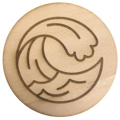 Stadtliebe® | Wooden coaster "Welle Nr.2" refined with laser engraving and felt back