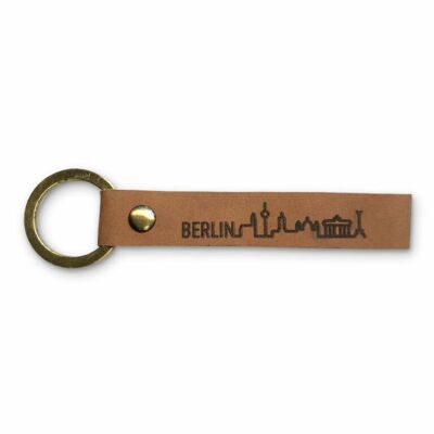 Stadtliebe® | Berlin Leder Schlüsselanhänger mit Metall Ring „Skyline"